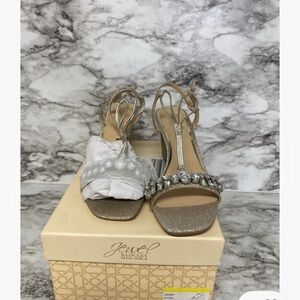 Jewel Badgley Mischka Glittering Silver Heels